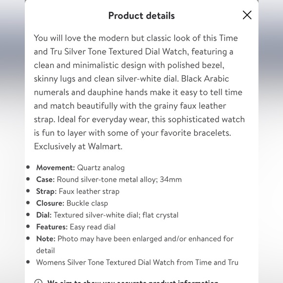 NEW - Time and Tru ‘Easy Read Dial’ Silver Tone Watch - Picture 3 of 13